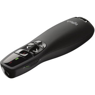 R400 Wireless Presentation Remote with Laser Pointer, Class 2, 50 ft Range, Matte Black