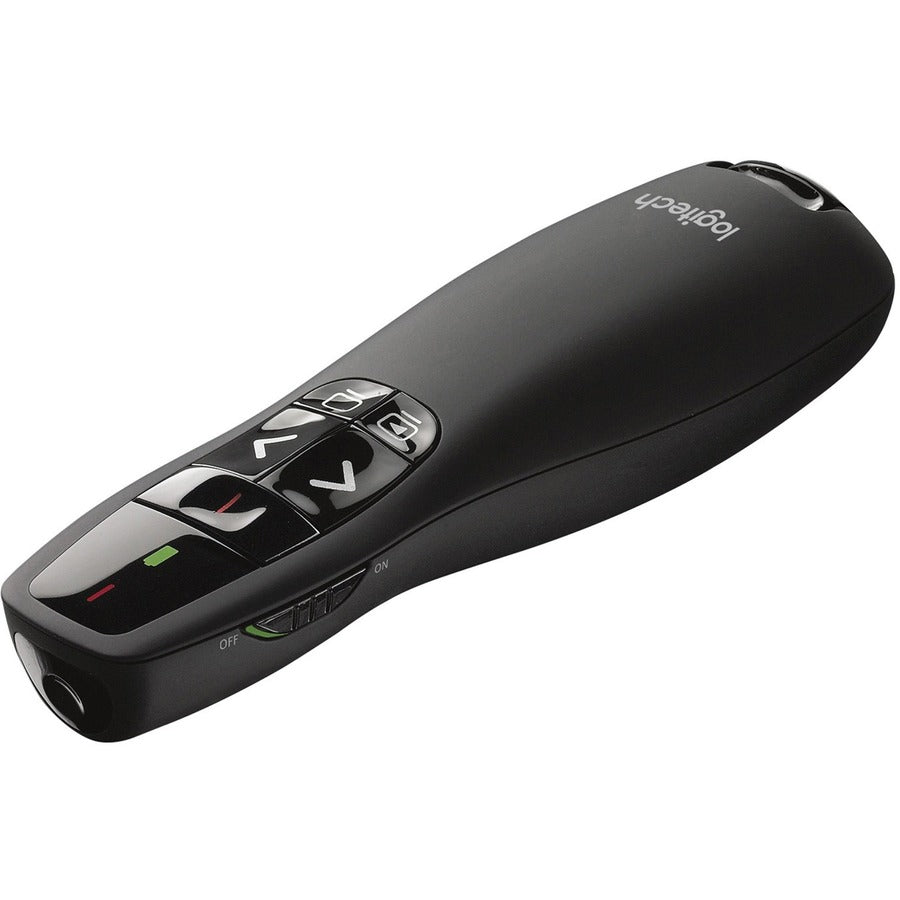 R400 Wireless Presentation Remote with Laser Pointer, Class 2, 50 ft Range, Matte Black