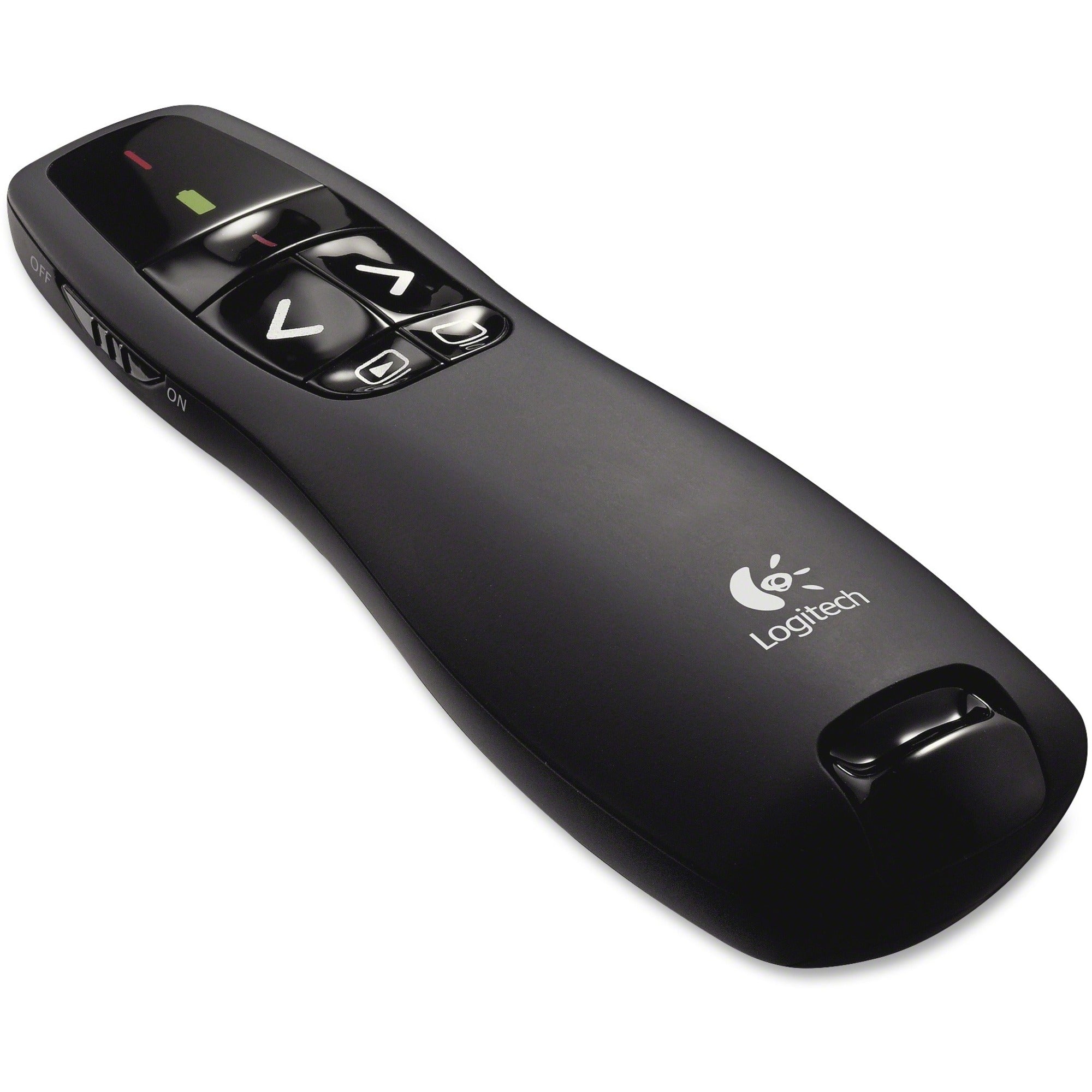 R400 Wireless Presentation Remote with Laser Pointer, Class 2, 50 ft Range, Matte Black