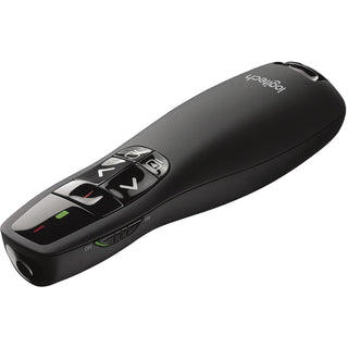 R400 Wireless Presentation Remote with Laser Pointer, Class 2, 50 ft Range, Matte Black