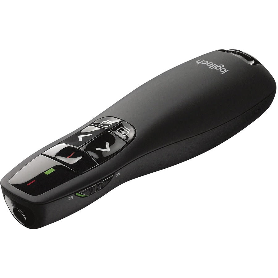 R400 Wireless Presentation Remote with Laser Pointer, Class 2, 50 ft Range, Matte Black