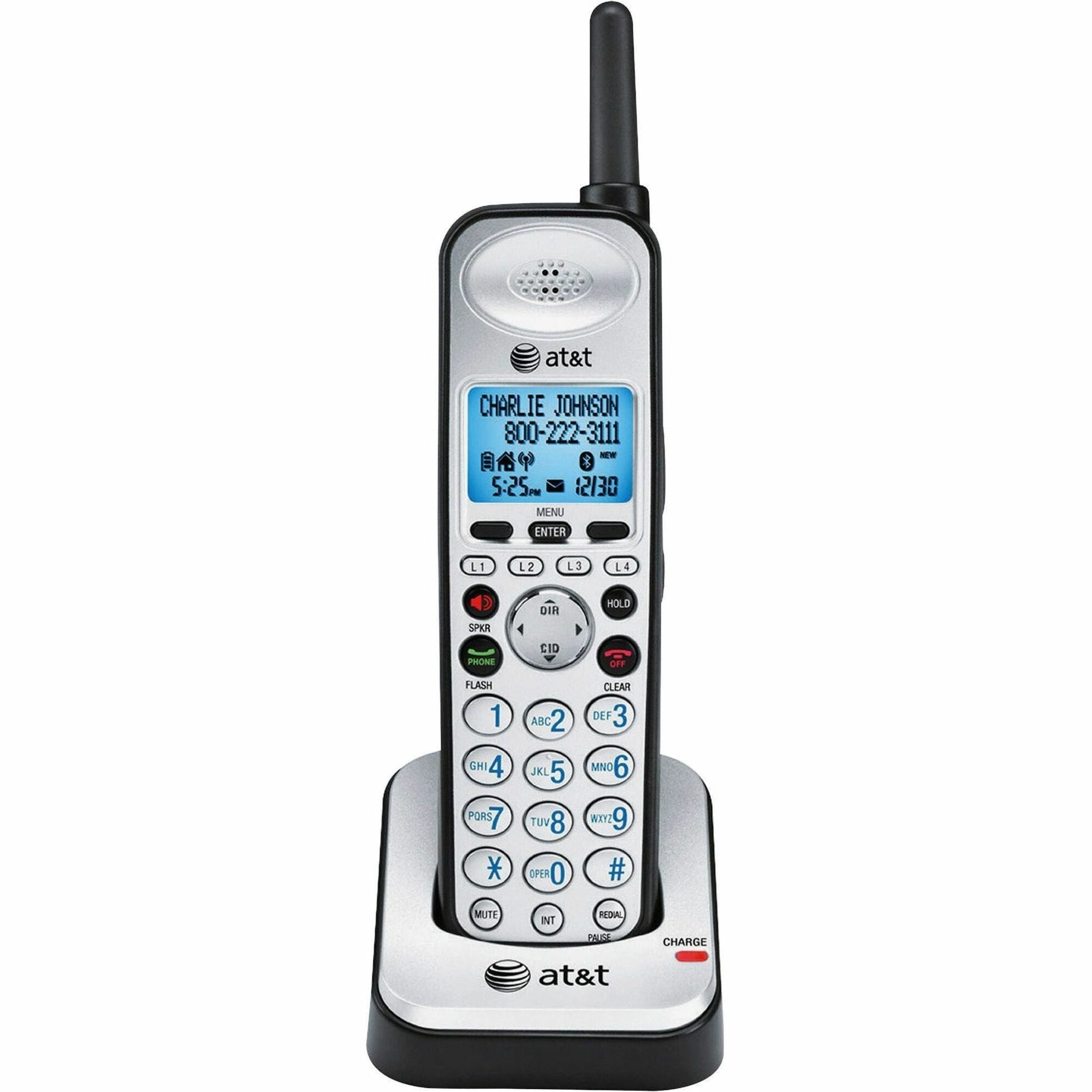 AT&T 4-line Accessory Handset - Black, Silver - 
