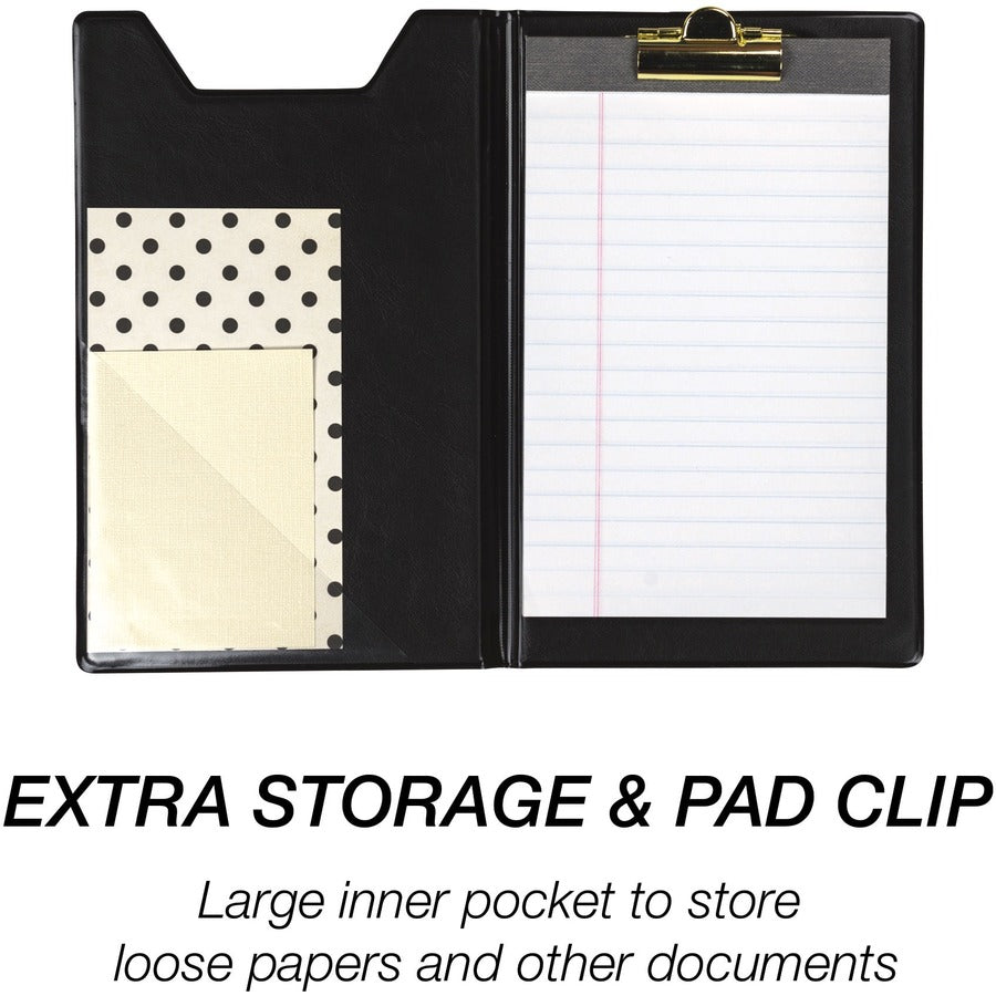Samsill Professional Jr. Pad Holder - Storage for Document - Polyvinyl Chloride (PVC) - Black - 1 Each - 