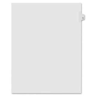 Kleer-Fax Numeric Laminated Tab Index Dividers - Printed Tab(s) - Digit - 79 - 25 Tab(s)/Set - 8.5" Divider Width x 11" Divider Length - Letter - White Divider - Recycled - Unpunched, Laminated Tab - 25 / Pack - 