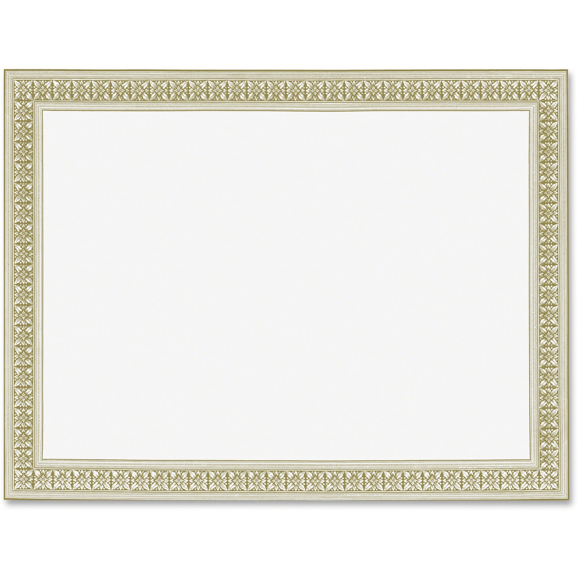 Geographics Gold Foil Stamped Flourish Design Award Certificate - 24 lb Basis Weight - 8.5" x 11" - Inkjet, Laser Compatible with White Border - Parchment Paper - 12 / Pack