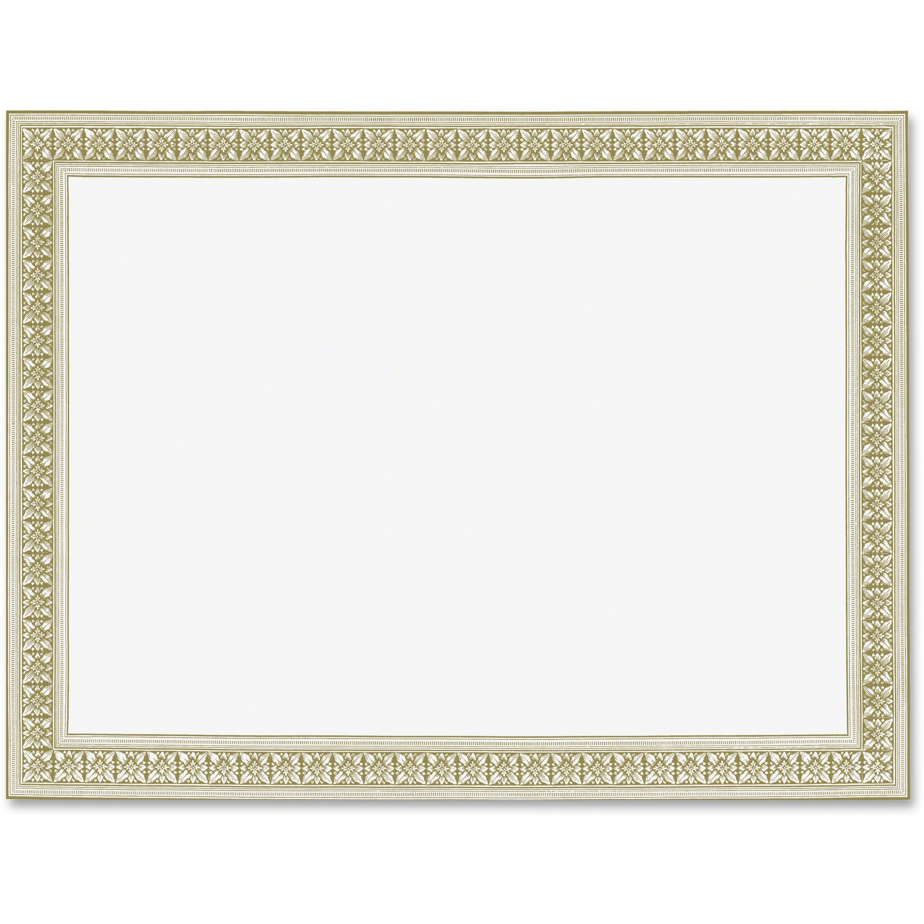 Geographics Gold Foil Stamped Flourish Design Award Certificate - 24 lb Basis Weight - 8.5" x 11" - Inkjet, Laser Compatible with White Border - Parchment Paper - 12 / Pack