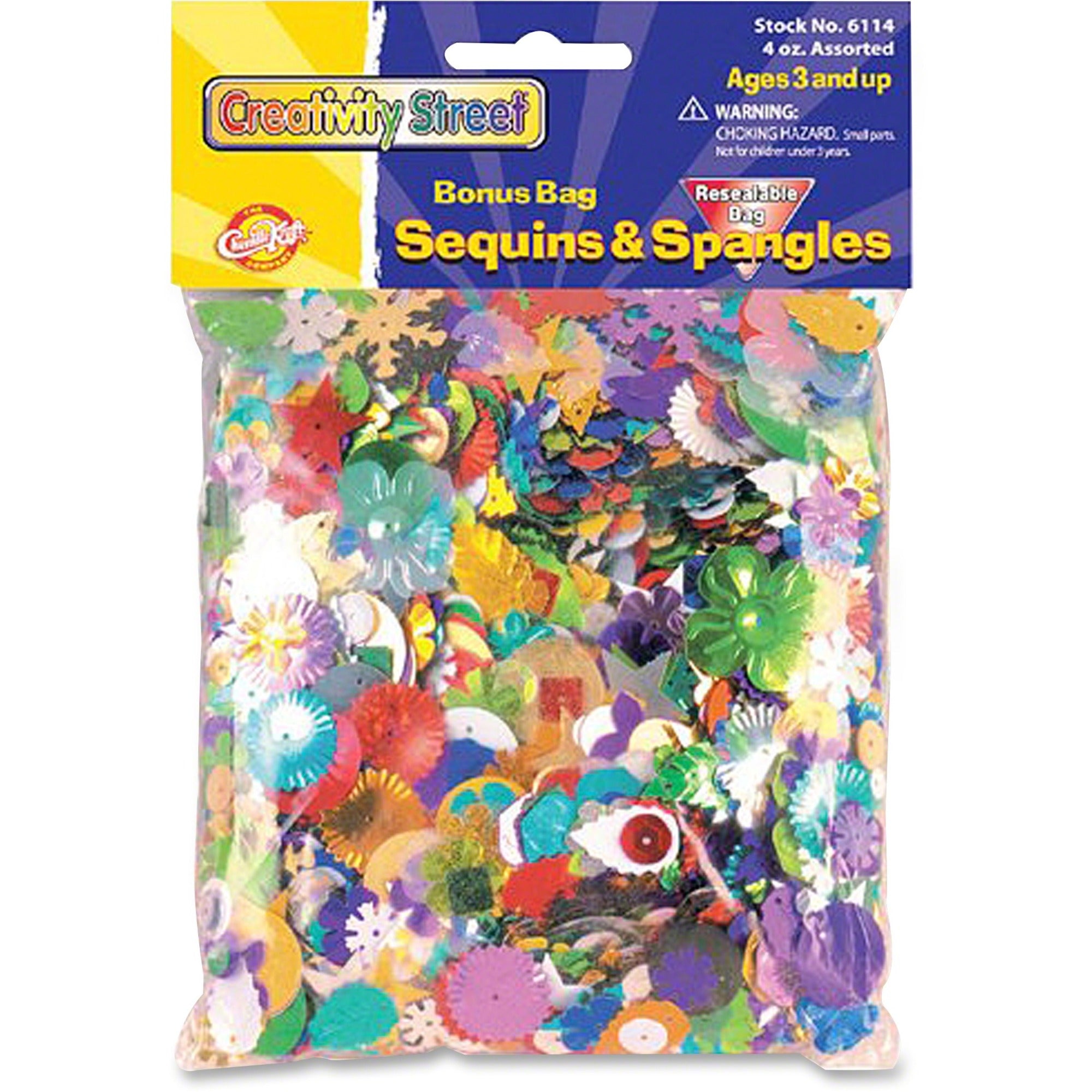 Sequins and Spangles, Assorted Metallic Colors, 4 oz/Pack