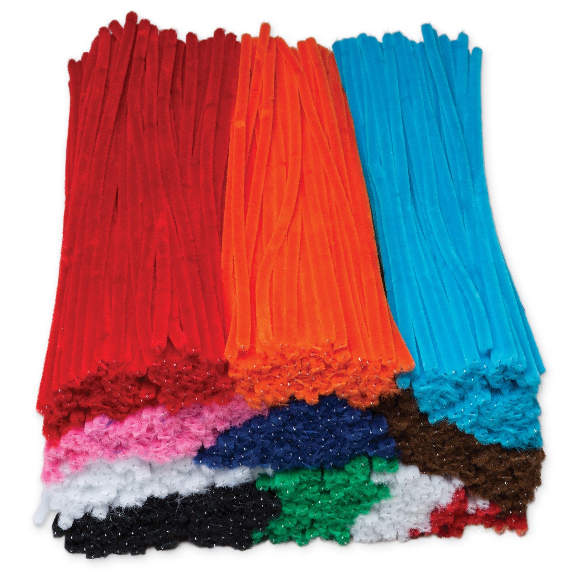 Jumbo Stems, 12" x 6 mm, Metal Wire, Polyester, Assorted, 1,000/Box