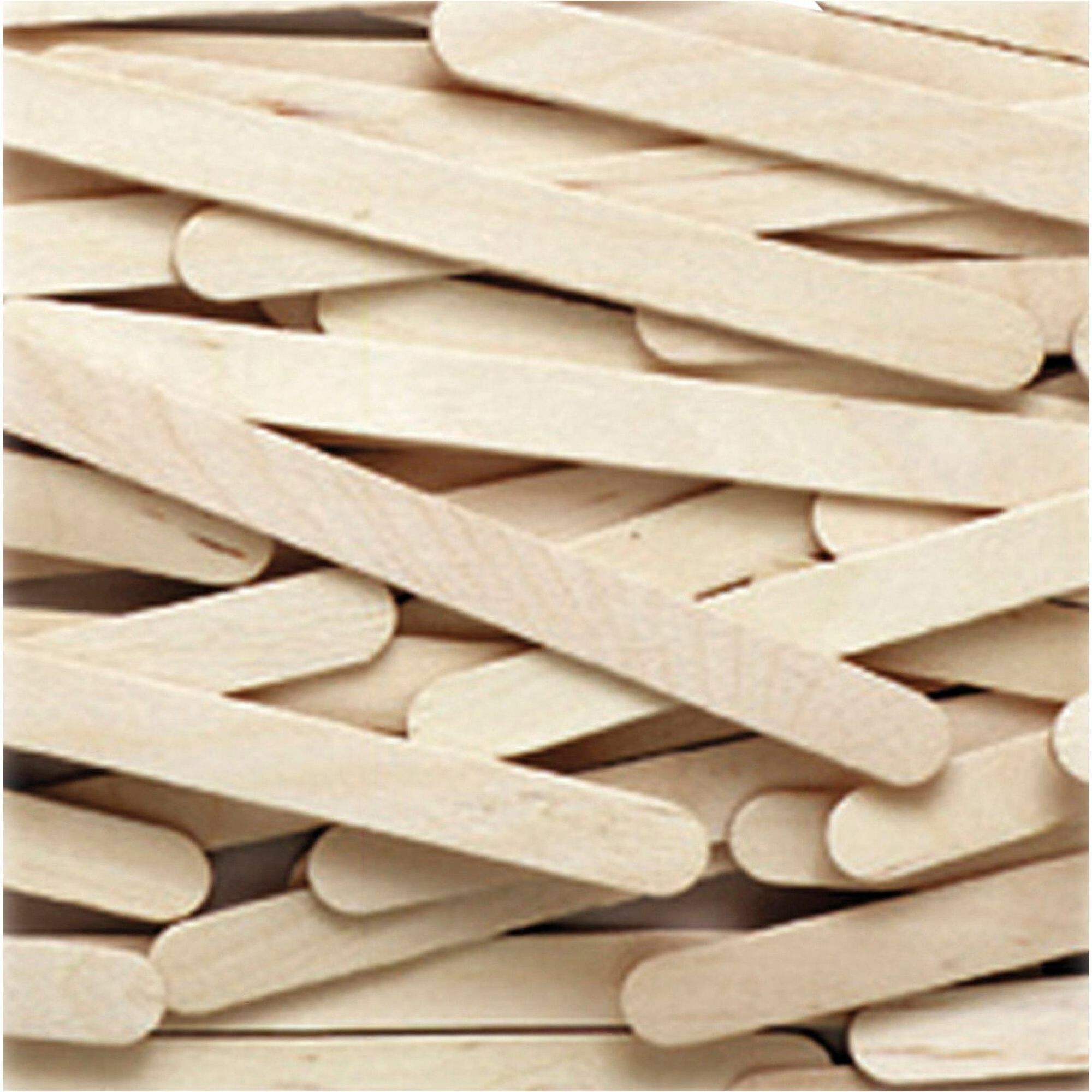Natural Wood Craft Sticks, 4.5" x 0.38", Economy Grade Wood, Natural, 1,000/Box
