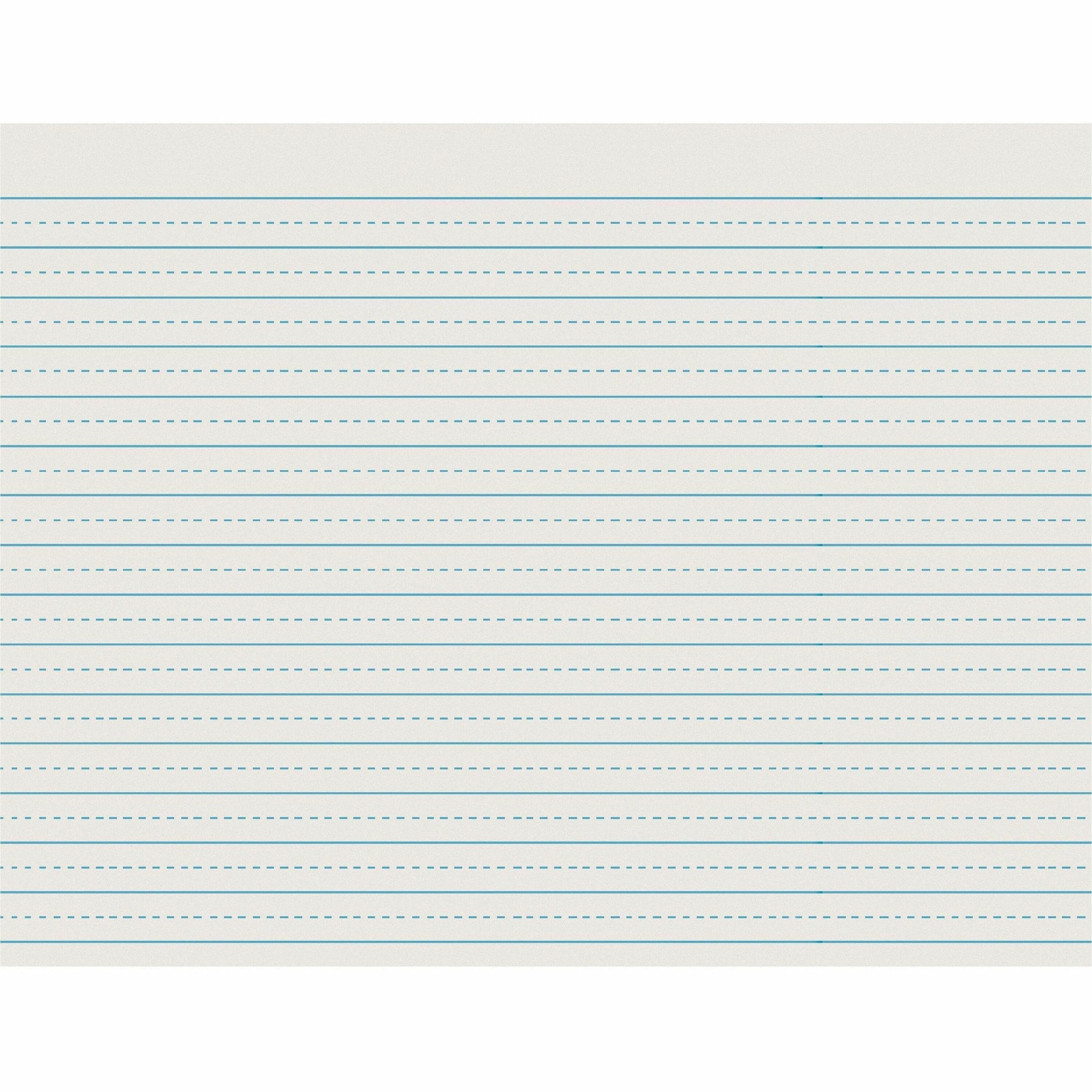 Pacon 2623 Alternate Dotted Newsprint Practice Paper - 500 Sheets - 0.50" Ruled - 30 lb Basis Weight - Letter - 11" x 8 1/2" - White Paper - 500 / Ream