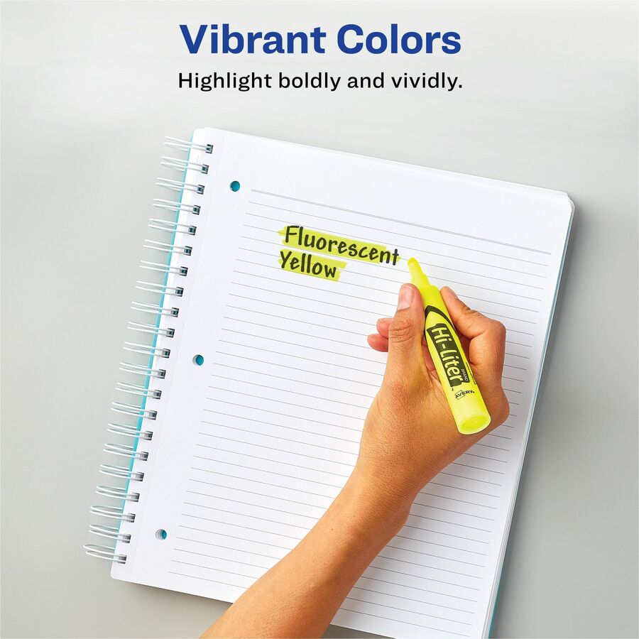 Avery Desk-Style Highlighters - Chisel Marker Point Style - Fluorescent Yellow Water Based Ink - 1 / Pack