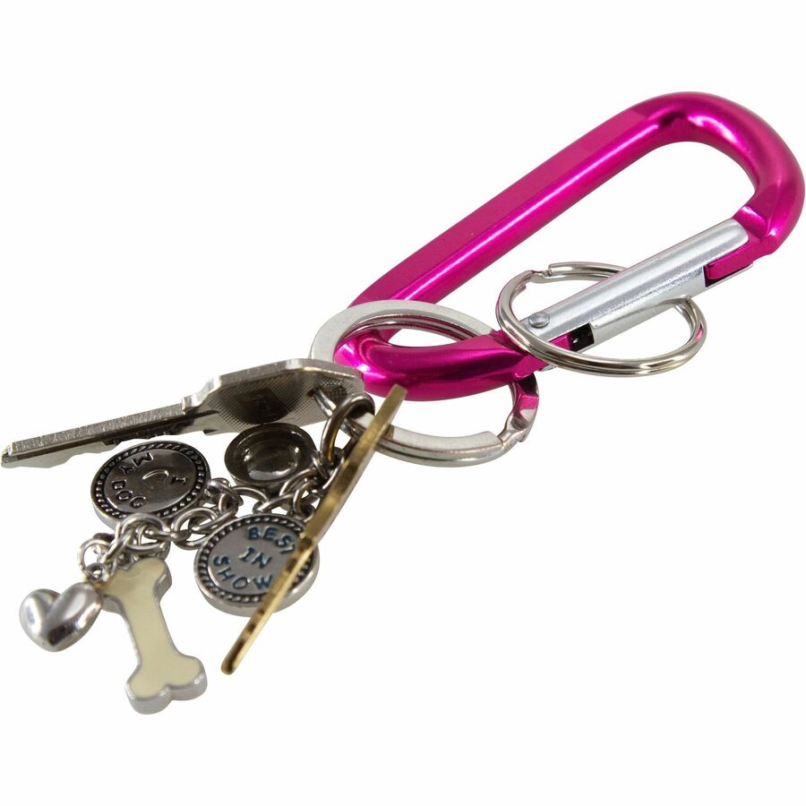 Baumgartens 3" Carabiner Key Ring - Aluminum - 1 Each - Assorted