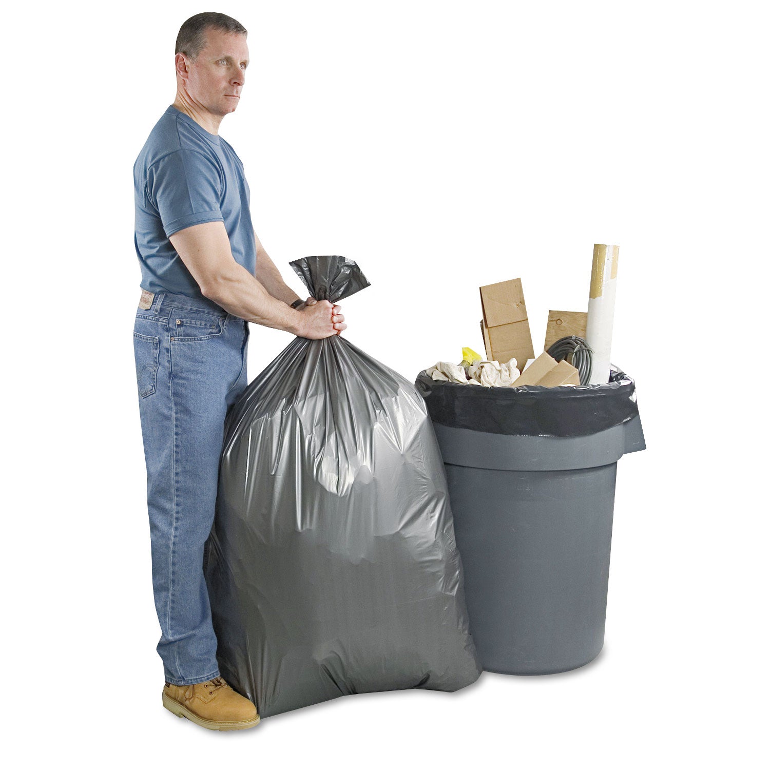 can-liners-30-gal-135-mil-30-x-36-gray-10-bags-roll-10-rolls-carton_wbipla3770 - 2