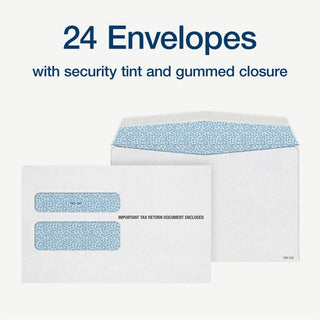 W-2 Tax Forms Kit with Envelopes, Fiscal Year: 2023, Six-Part Carbonless, 8.5 x 5.5, 2 Forms/Sheet, 24 Forms Total