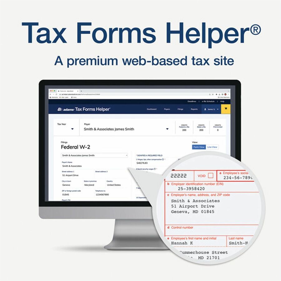 W-2 Tax Forms Kit with Envelopes, Fiscal Year: 2023, Six-Part Carbonless, 8.5 x 5.5, 2 Forms/Sheet, 24 Forms Total