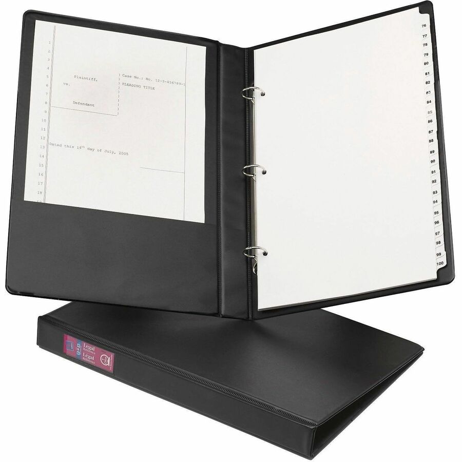 Legal Durable Non-View Binder with Round Rings, 3 Rings, 1" Capacity, 14 x 8.5, Black, (6400)