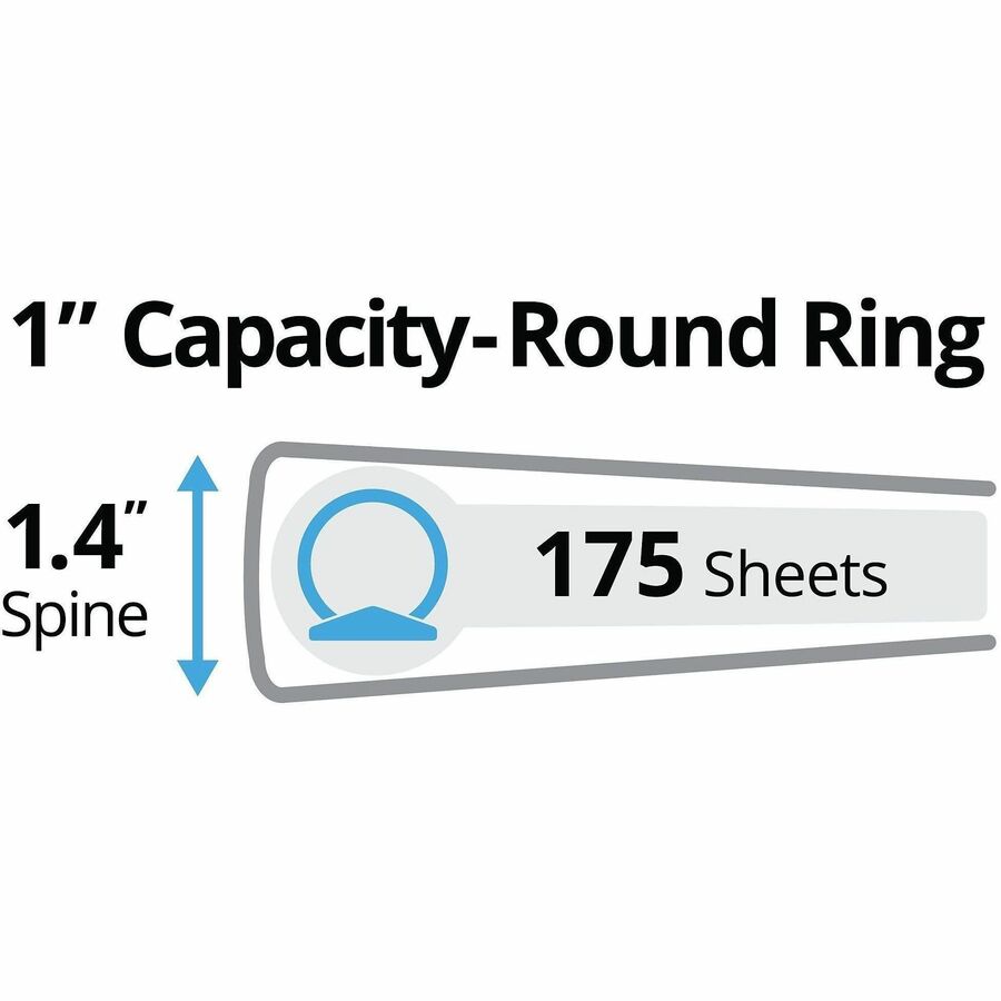 Legal Durable Non-View Binder with Round Rings, 3 Rings, 1" Capacity, 14 x 8.5, Black, (6400)