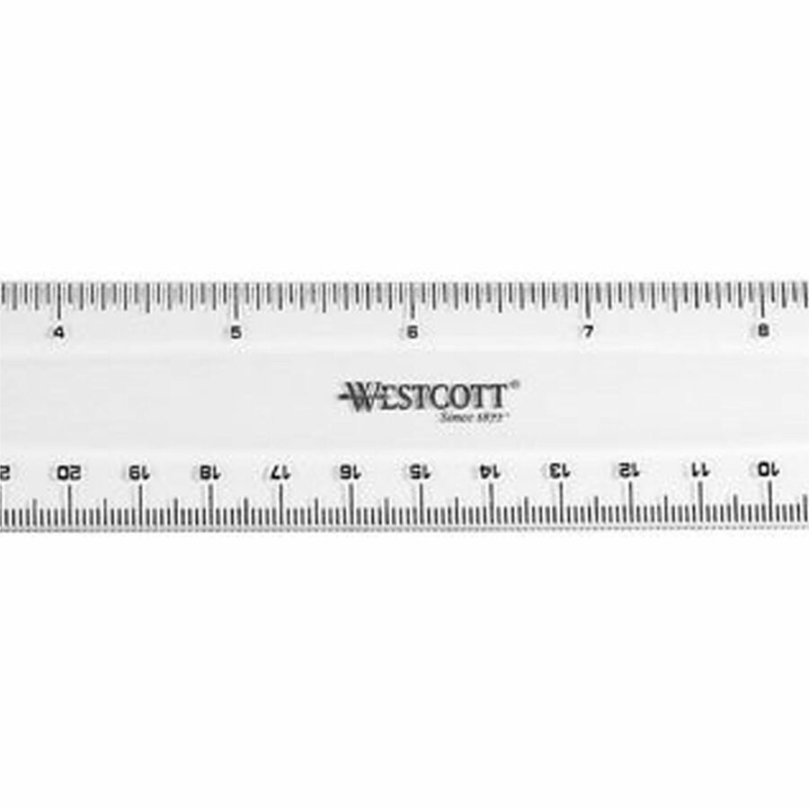 Non-Shatter Flexible Ruler, Standard/Metric, 12" Long, Plastic, Clear
