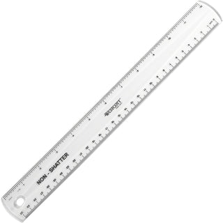 Non-Shatter Flexible Ruler, Standard/Metric, 12" Long, Plastic, Clear