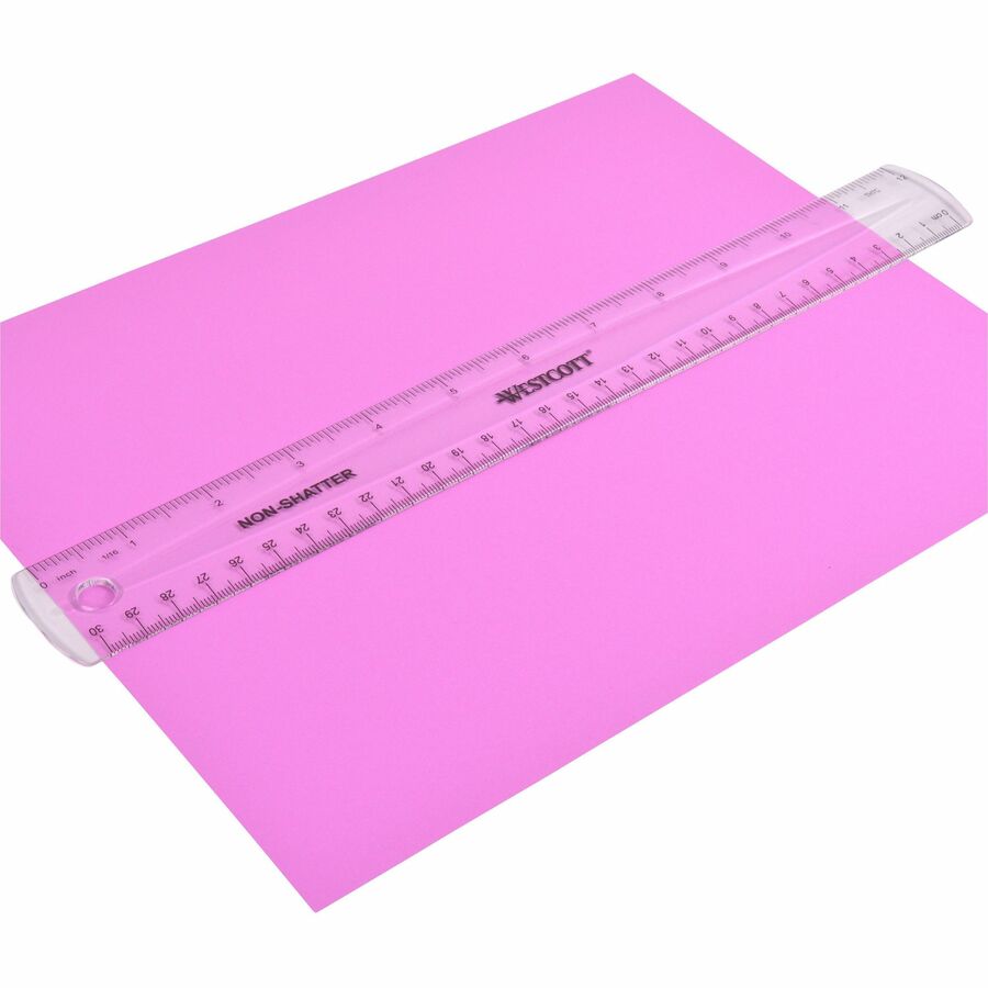 Non-Shatter Flexible Ruler, Standard/Metric, 12" Long, Plastic, Clear