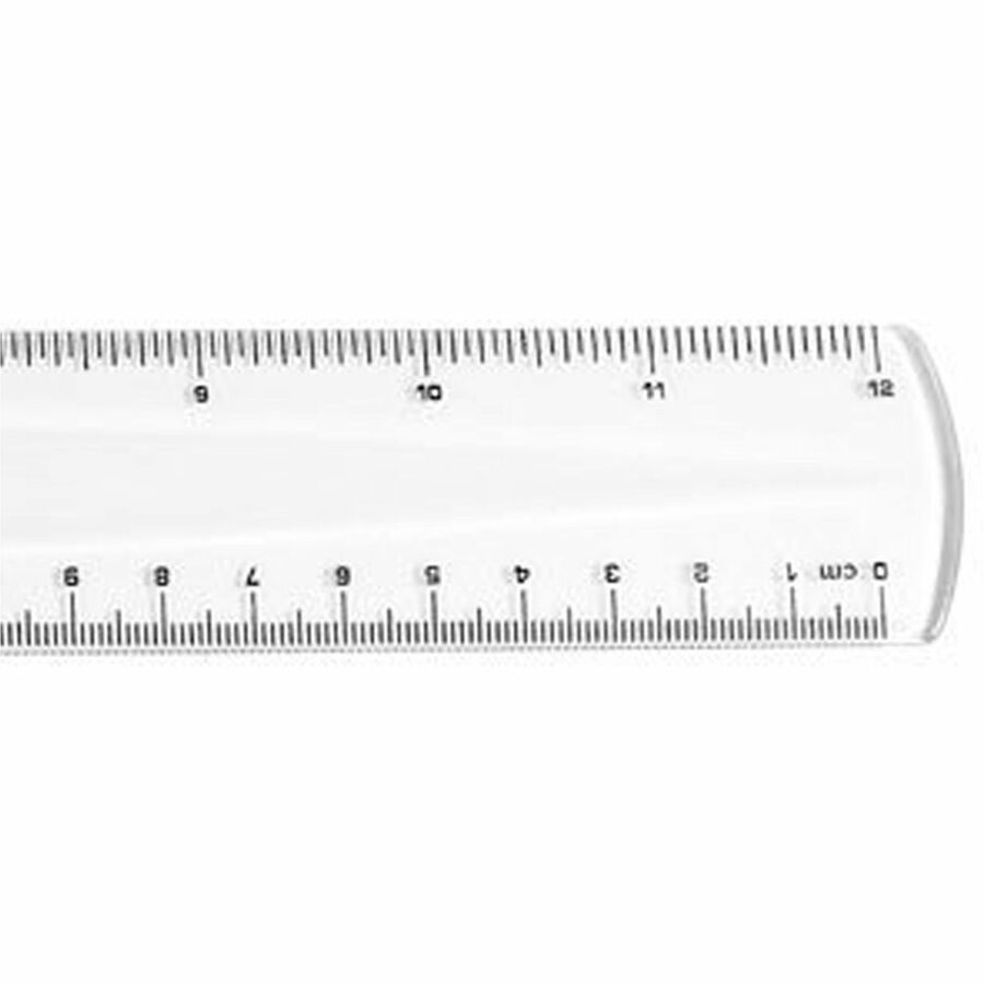 Non-Shatter Flexible Ruler, Standard/Metric, 12" Long, Plastic, Clear