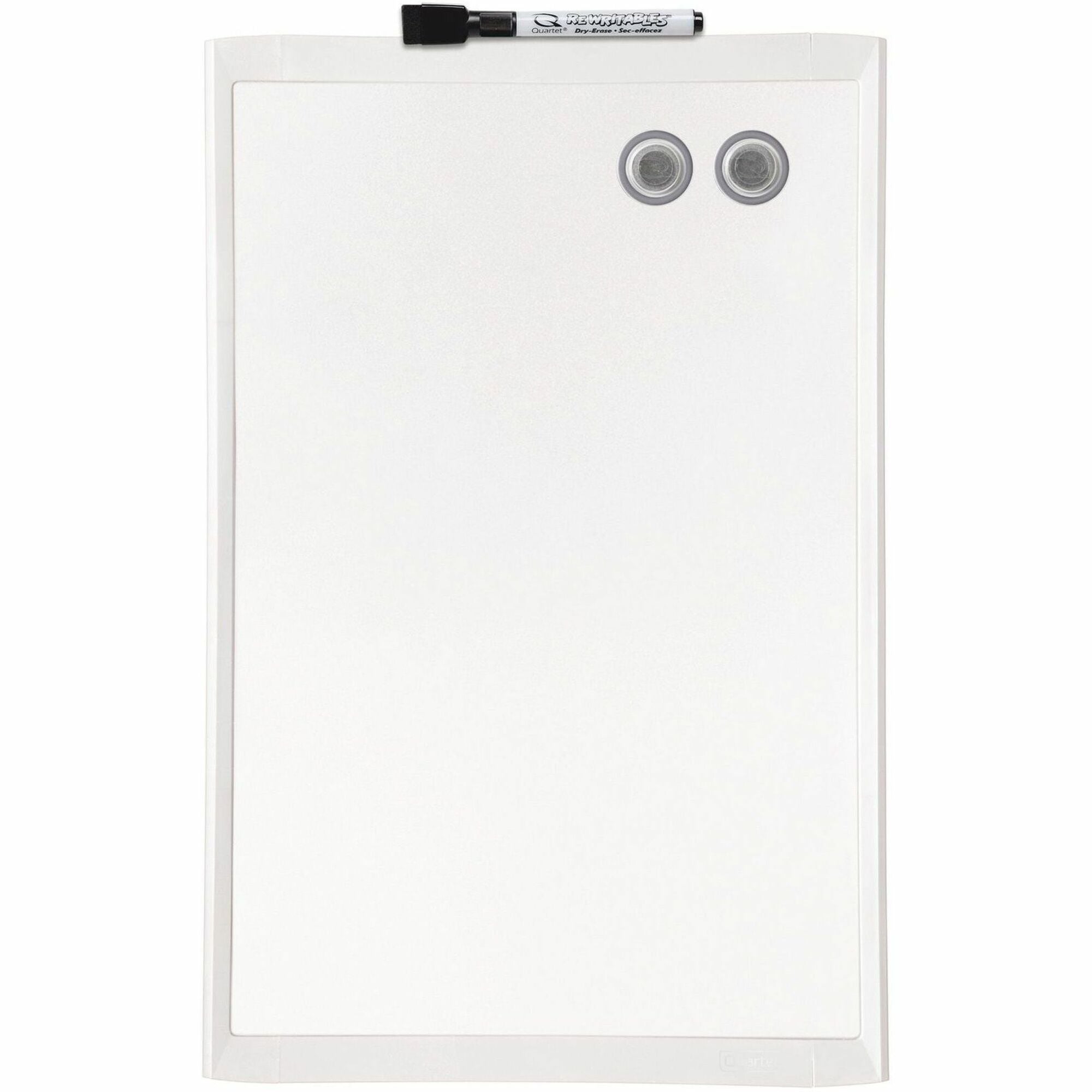 Quartet Decorative Dry-erase Whiteboard - 17" (1.4 ft) Width x 11" (0.9 ft) Height - White Stainless Steel Surface - Assorted Plastic Frame - Rectangle - Magnetic - Stain Resistant - 1 Each - 