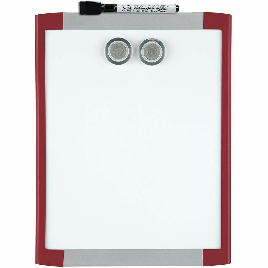 Quartet Decorative Dry-erase Whiteboard - 11" (0.9 ft) Width x 8.5" (0.7 ft) Height - White Stainless Steel Surface - Assorted Plastic Frame - Rectangle - Magnetic - Stain Resistant - 1 Each