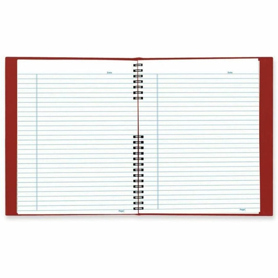 Rediform NotePro Twin - wire Composition Notebook - Letter - 200 Sheets - Twin Wirebound - Letter - 8 1/2" x 11" - White Paper - Red Lizard Cover - Pocket, Acid-free, Hard Cover, Micro Perforated, Tab, Index Sheet, Durable Cover, Self-adhesive - 1 Ea - 