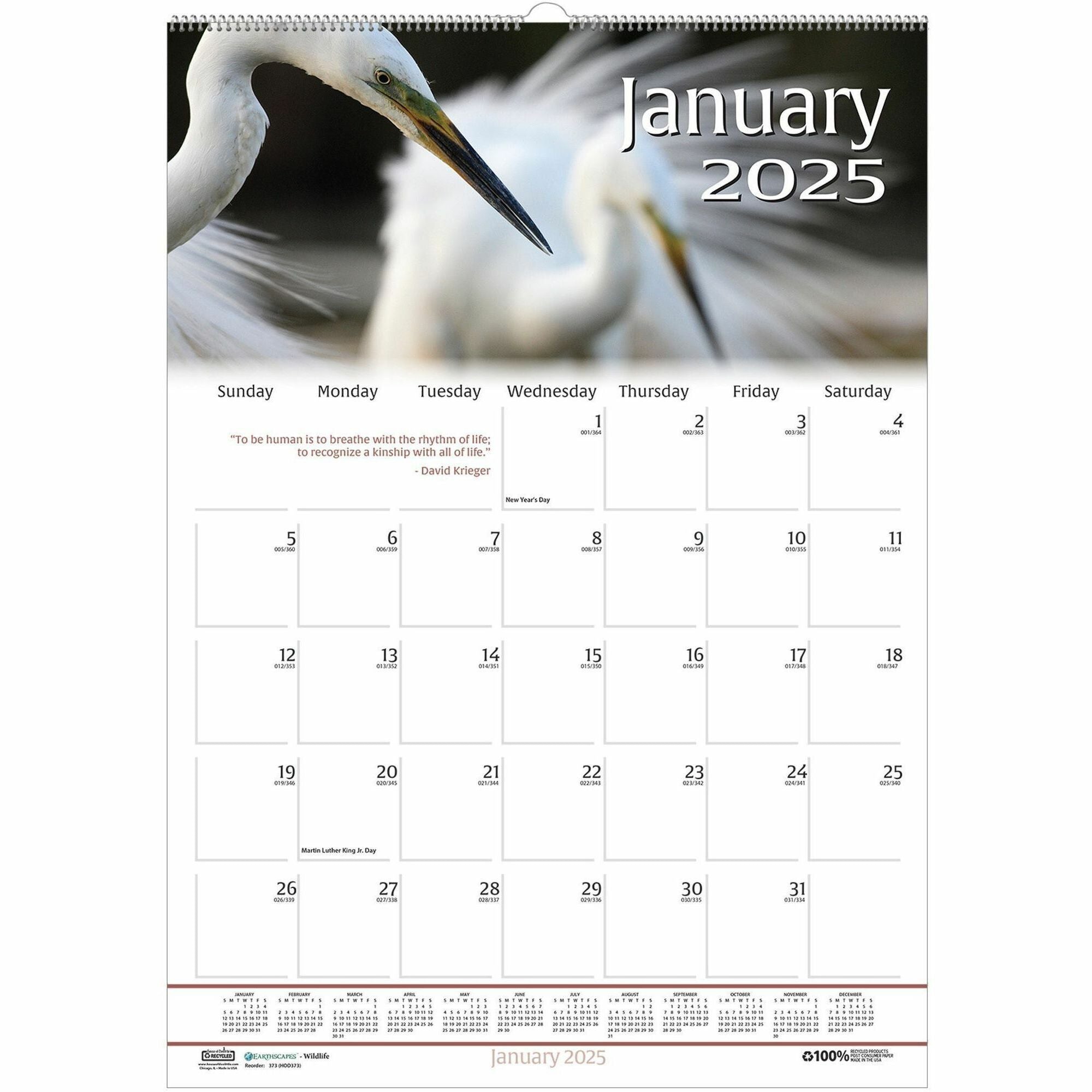 house-of-doolittle-earthscapes-wildlife-monthly-wall-calendar-julian-dates-monthly-12-month-january-2024-december-2024-1-month-single-page-layout-12-x-16-1-2-sheet-size-163-x-2-block-wire-bound-1-each_hod3732 - 1