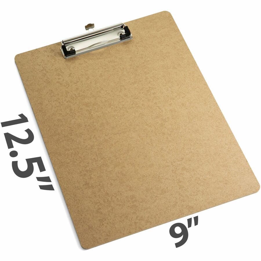 Officemate Low-profile Clipboard - 1" Clip Capacity - 9" x 12 1/2" - Hardboard - Brown - 1 Each - 