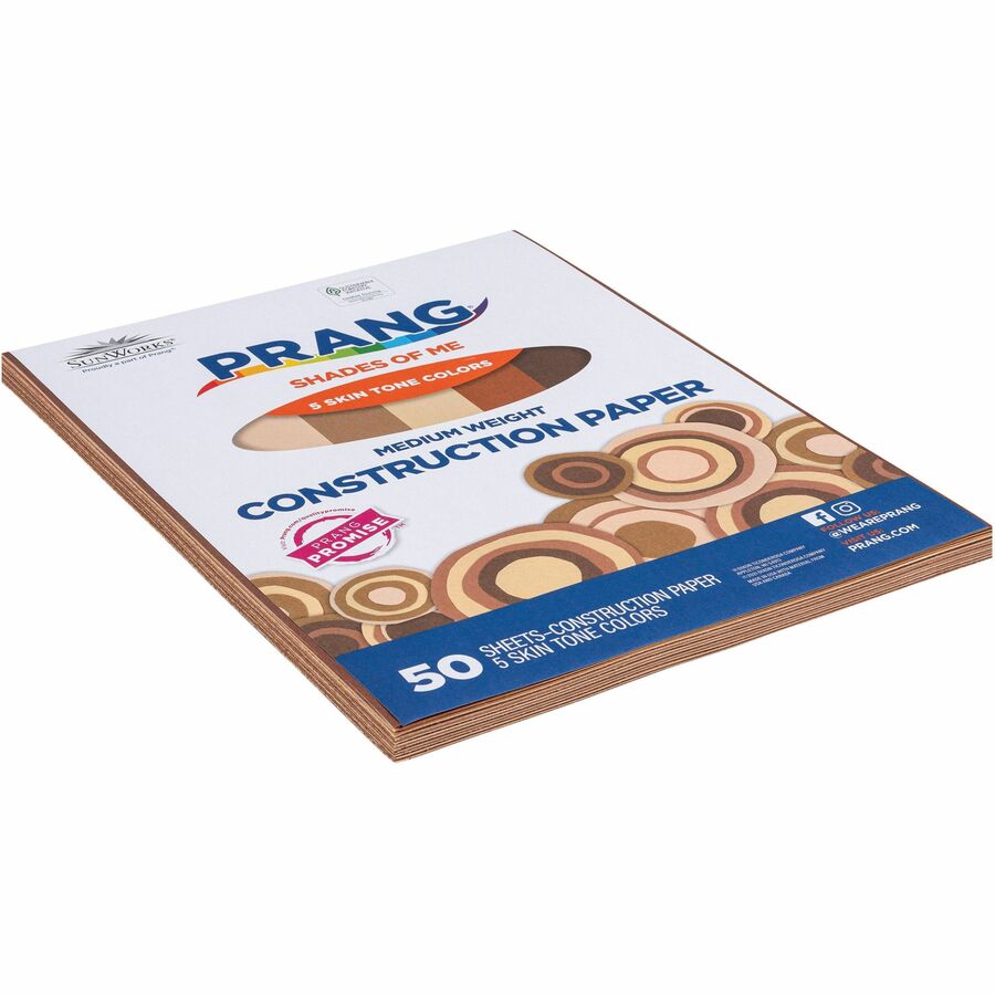 Prang Multicultural Construction Paper - Art, Craft - 12"Width x 9"Length - 50 / Pack - Assorted - 