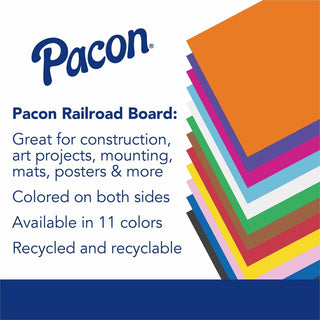 Pacon Railroad Board - Art, Mat, Painting, Marker, Poster, Stenciling, Mounting, Block Printing - 22"Height x 28"Width - 25 / Carton - Purple