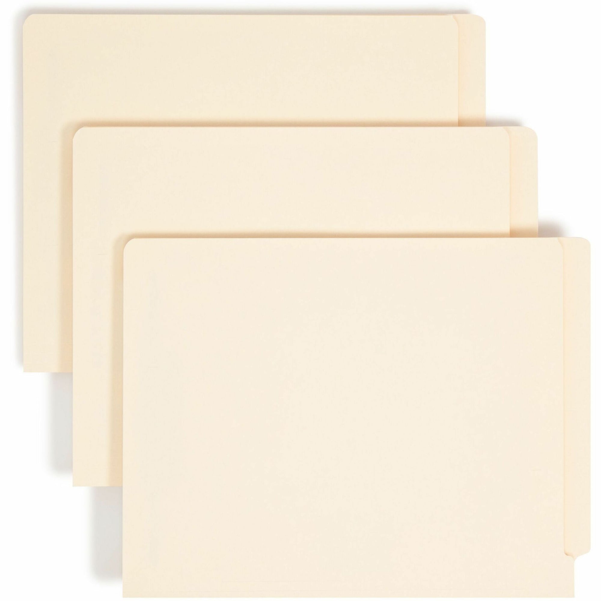 End Tab Fastener Folders with Reinforced Straight Tabs, 11-pt Manila, 2 Fasteners, Letter Size, Manila Exterior, 250/Box