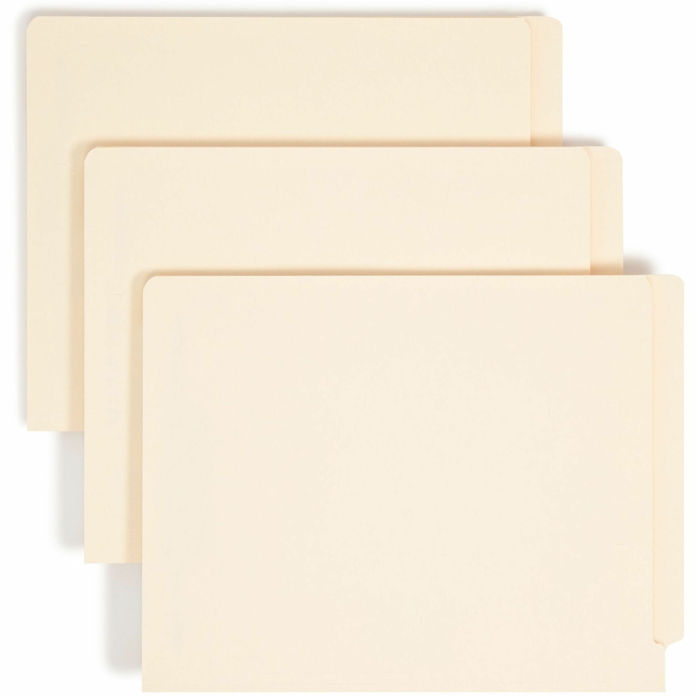 End Tab Fastener Folders with Reinforced Straight Tabs, 11-pt Manila, 2 Fasteners, Letter Size, Manila Exterior, 250/Box