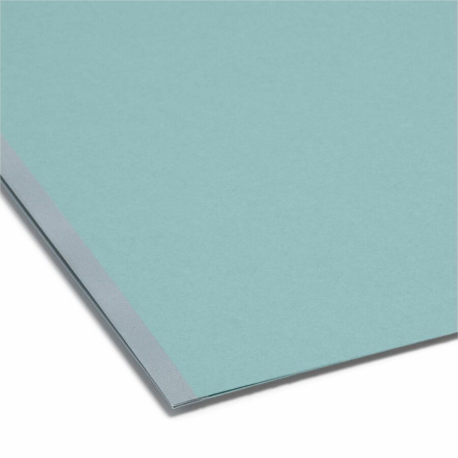 Colored Pressboard Fastener Folders with SafeSHIELD Coated Fasteners, 2" Expansion, 2 Fasteners, Letter Size, Blue, 25/Box