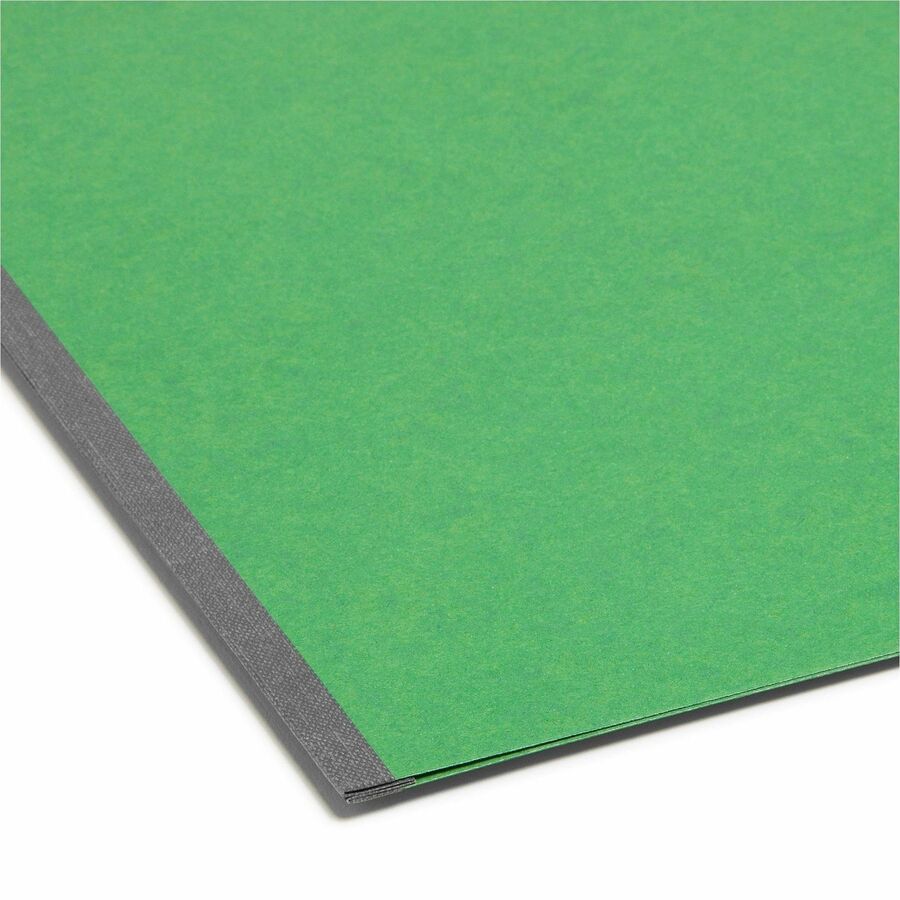 Colored Pressboard Fastener Folders with SafeSHIELD Coated Fasteners, 2" Expansion, 2 Fasteners, Letter Size, Green, 25/Box