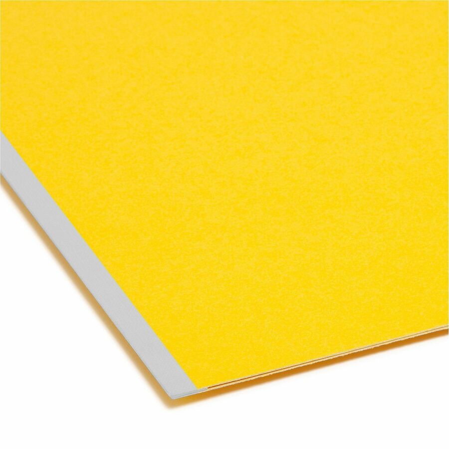 Colored Pressboard Fastener Folders with SafeSHIELD Coated Fasteners, 2" Expansion, 2 Fasteners, Letter Size, Yellow, 25/Box