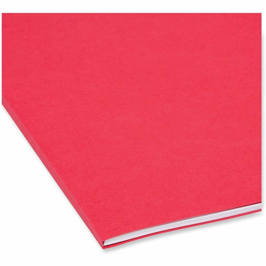 SuperTab Colored File Folders, 1/3-Cut Tabs: Assorted, Letter Size, 0.75" Expansion, 11-pt Stock, Red, 100/Box