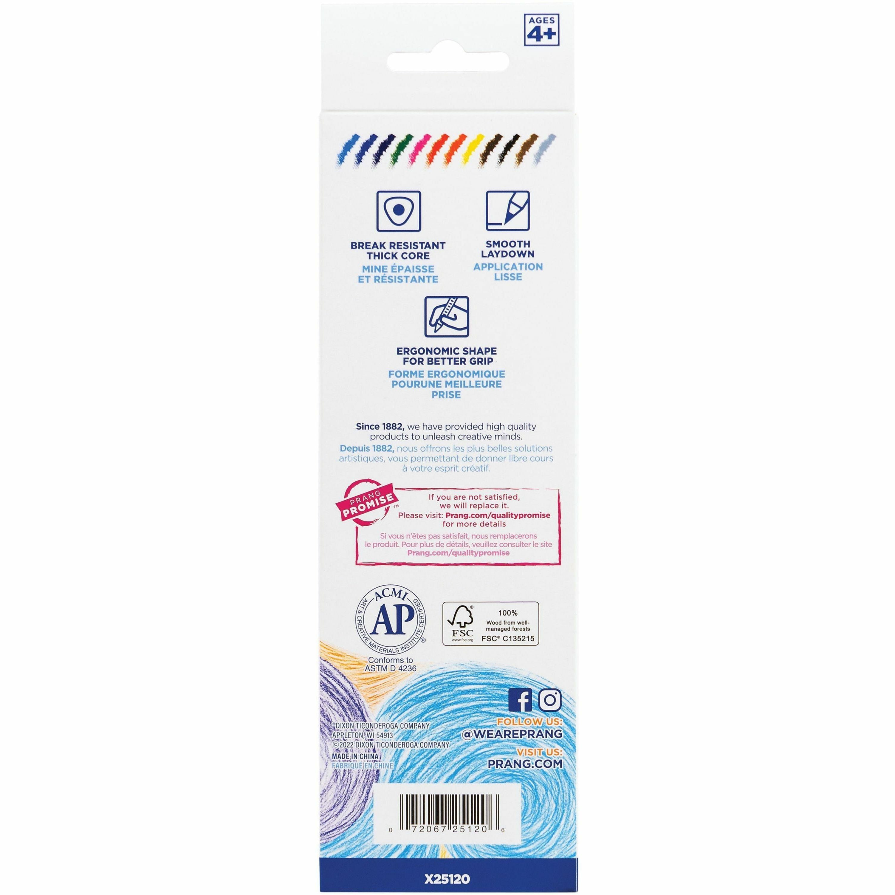 Dixon Triangular Woodcase Pencil - 5.5 mm Lead Diameter - Assorted Lead - Assorted Wood Barrel - 12 / Set - 