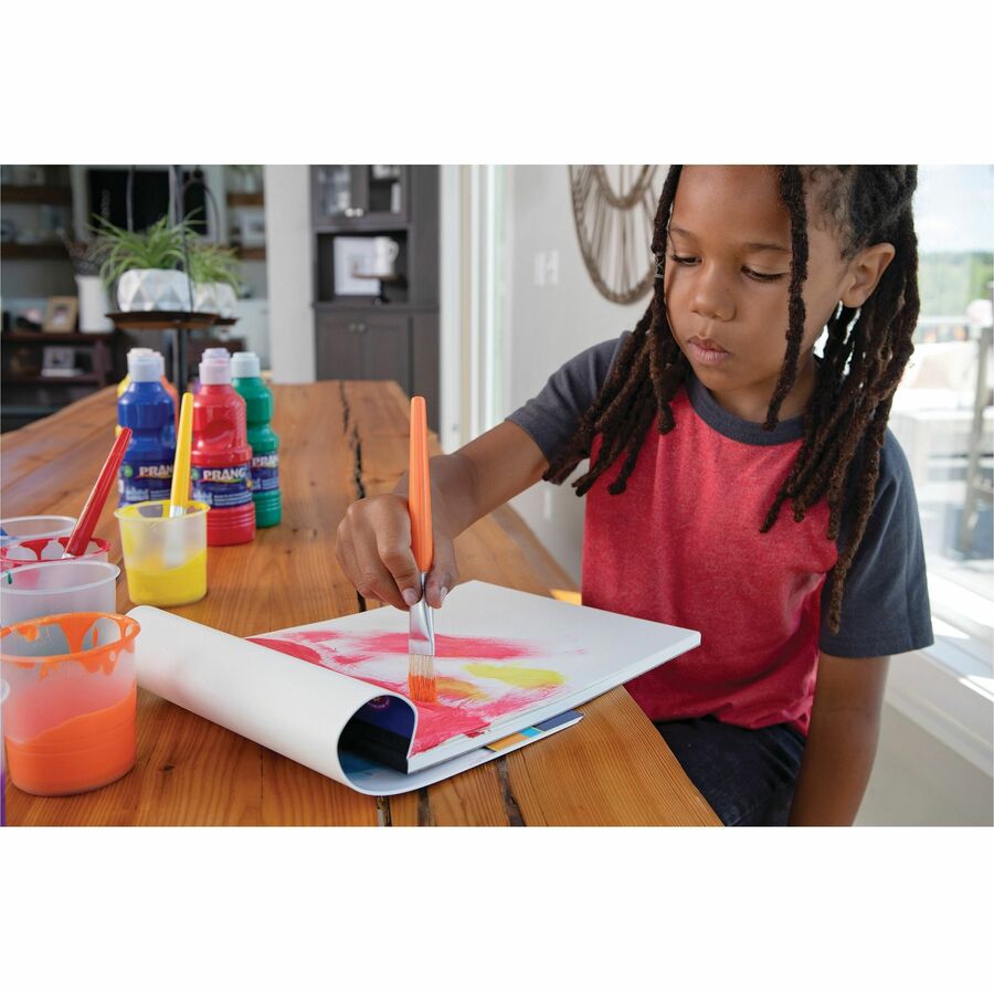 No-Spill Cups and Coordinating Brushes, Assorted Color Lids/Clear Cups, 10/Set