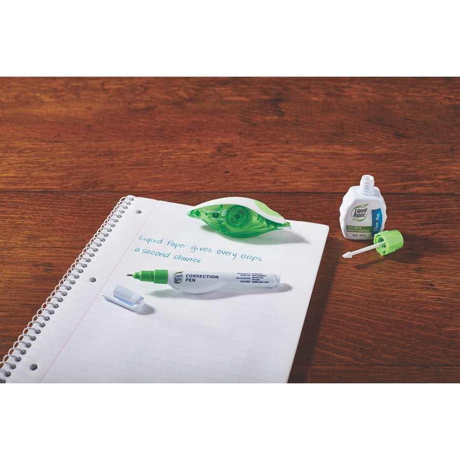 DryLine Correction Tape, Non-Refillable, Green/Purple Applicators, 0.17" x 472", 2/Pack