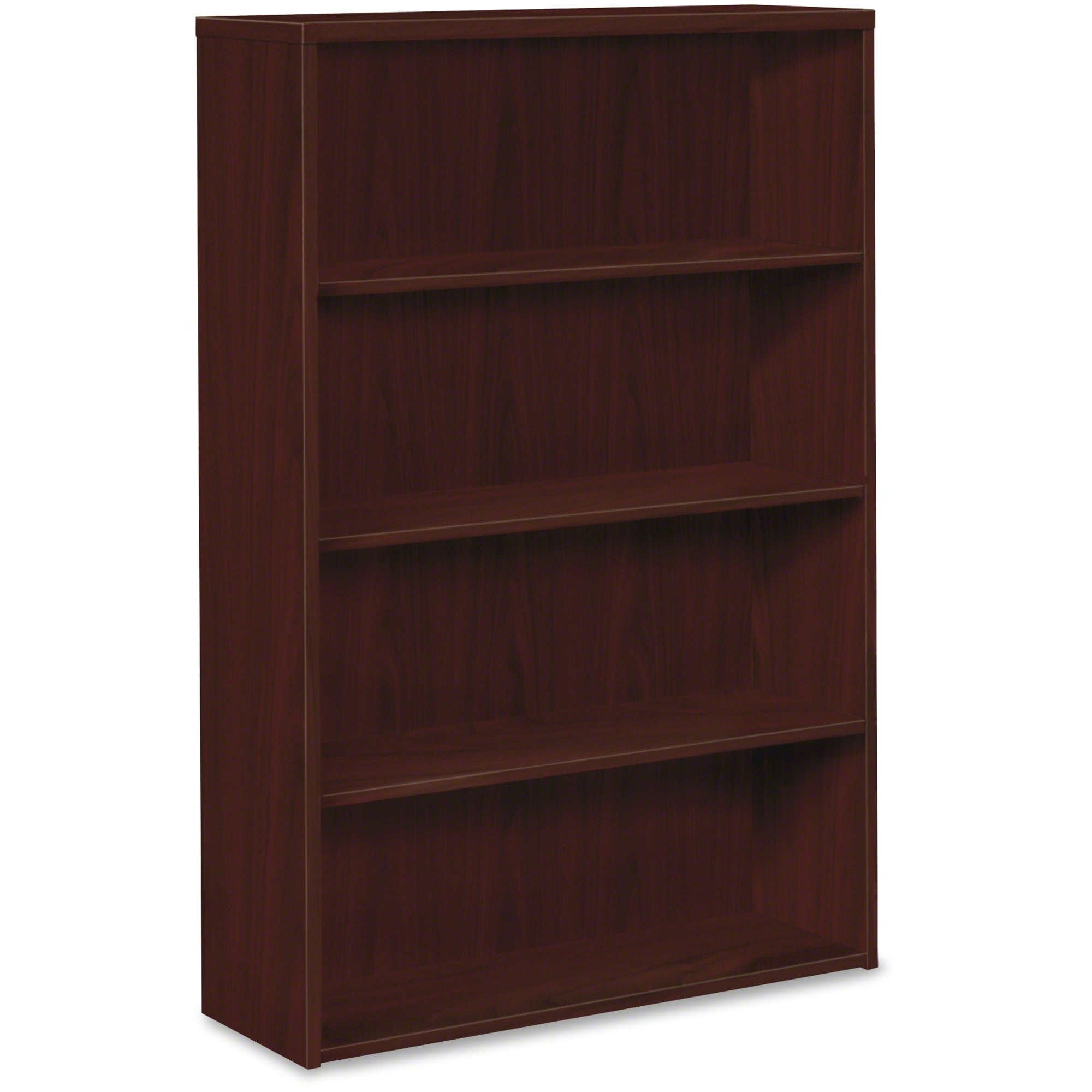 10500 Series Laminate Bookcase, Four-Shelf, 36w x 13.13d x 57.13h, Mahogany