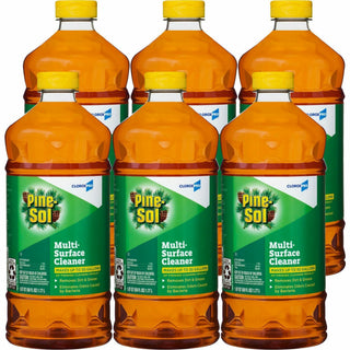 CloroxPro Pine-Sol Multi-Surface Cleaner - For Multipurpose - Concentrate - 60 fl oz (1.9 quart) - Pine Scent - 6 / Carton - Deodorize, Odorless, Anti-bacterial, Residue-free - Amber