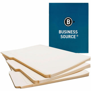 Business Source 1/3 Tab Cut Letter Recycled Top Tab File Folder - 8 1/2" x 11" - 3/4" Expansion - Top Tab Location - Assorted Position Tab Position - Manila - 10% Recycled - 100 / Box