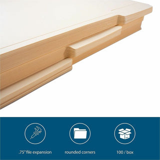 Business Source 1/3 Tab Cut Legal Recycled Top Tab File Folder - 8 1/2" x 14" - 3/4" Expansion - Top Tab Location - Assorted Position Tab Position - Manila - Manila - 10% Recycled - 100 / Box