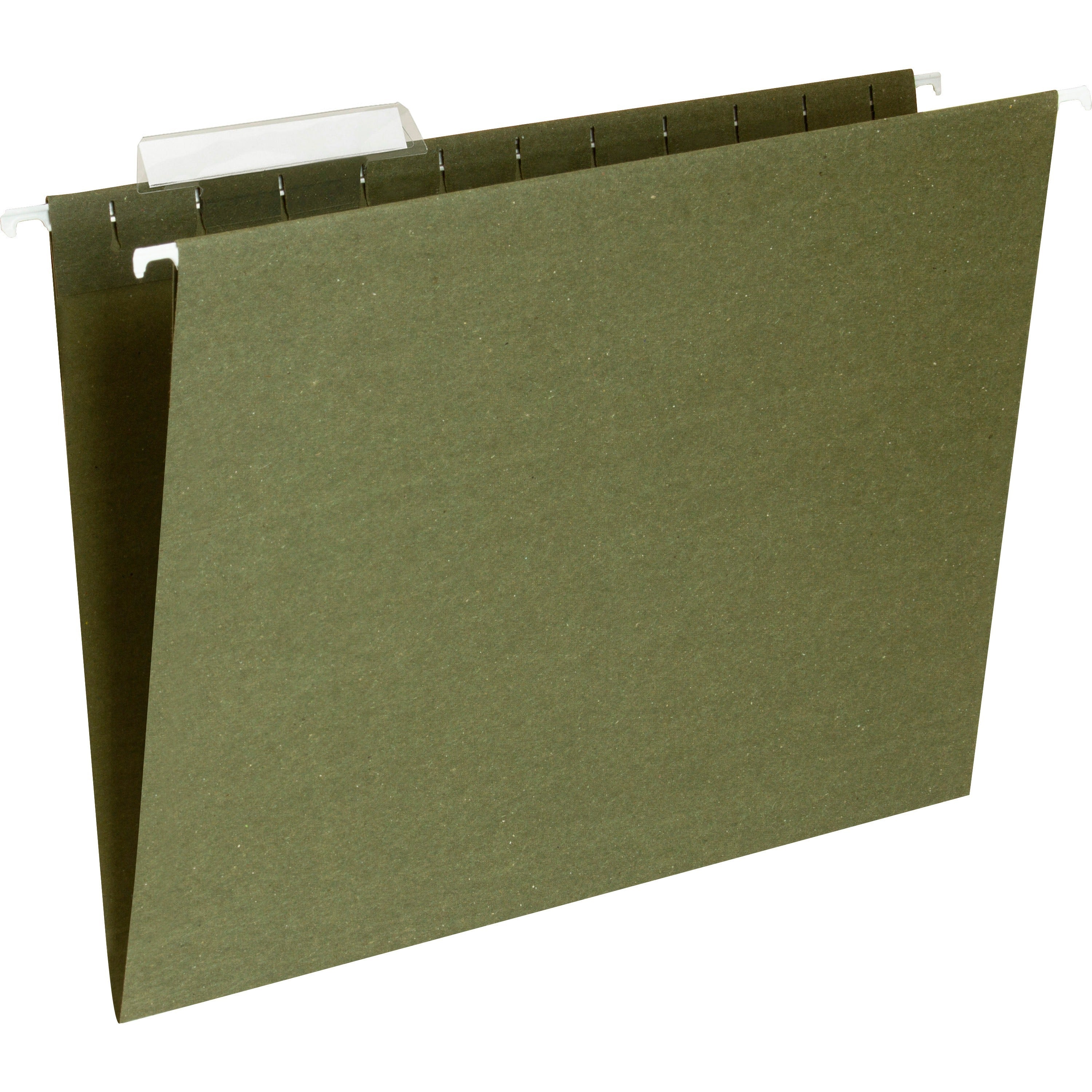 Business Source 1/3 Tab Cut Letter Recycled Hanging Folder - 8 1/2" x 11" - Standard Green - 100% Recycled - 25 / Box - 