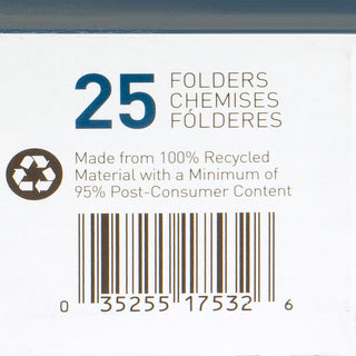 Business Source 1/3 Tab Cut Letter Recycled Hanging Folder - 8 1/2" x 11" - Standard Green - 100% Recycled - 25 / Box