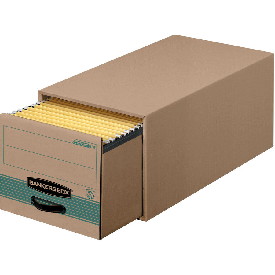 STOR/DRAWER STEEL PLUS Extra Space-Savings Storage Drawers, Letter Files, 14" x 25.5" x 11.5", Kraft/Green, 6/Carton