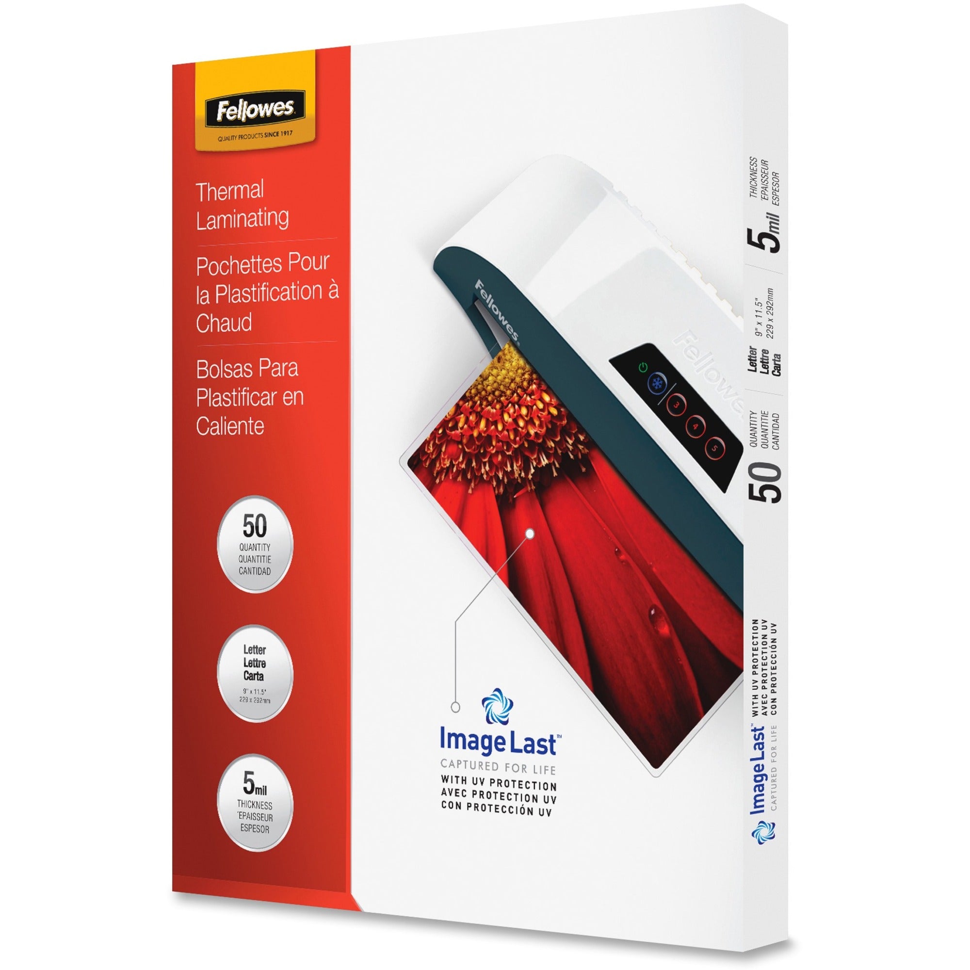 ImageLast Laminating Pouches with UV Protection, 5 mil, 9" x 11.5", Clear, 50/Pack