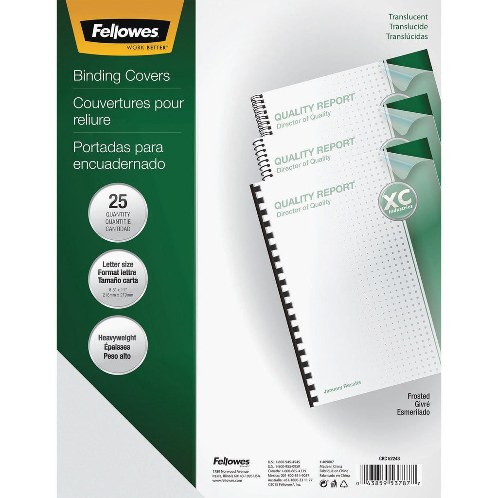 Futura Presentation Covers for Binding Systems, Frost, 11 x 8.5, Unpunched, 25/Pack